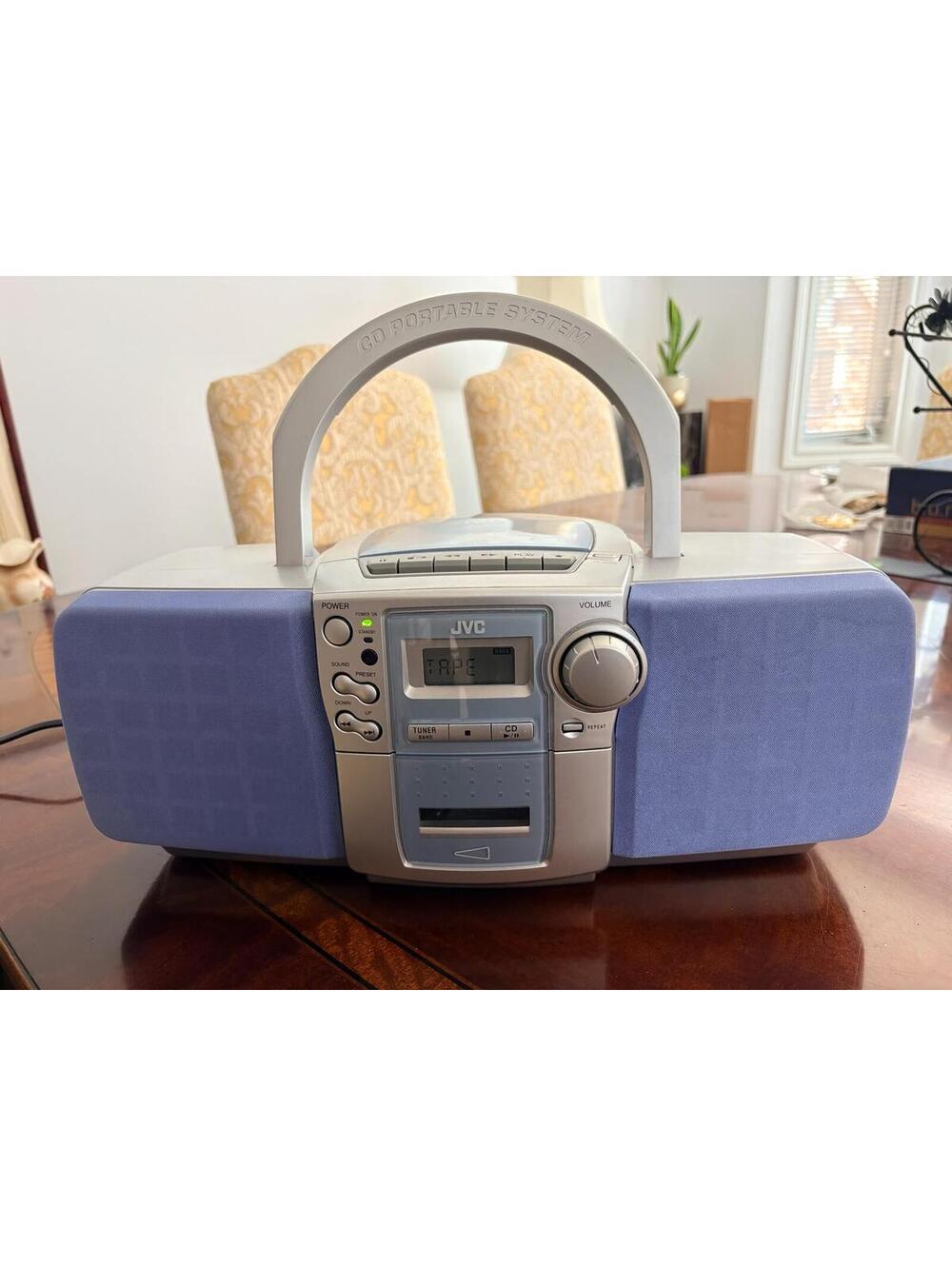 JVC Portable CD and Cassette Player Boombox Stereo System Tested and Working